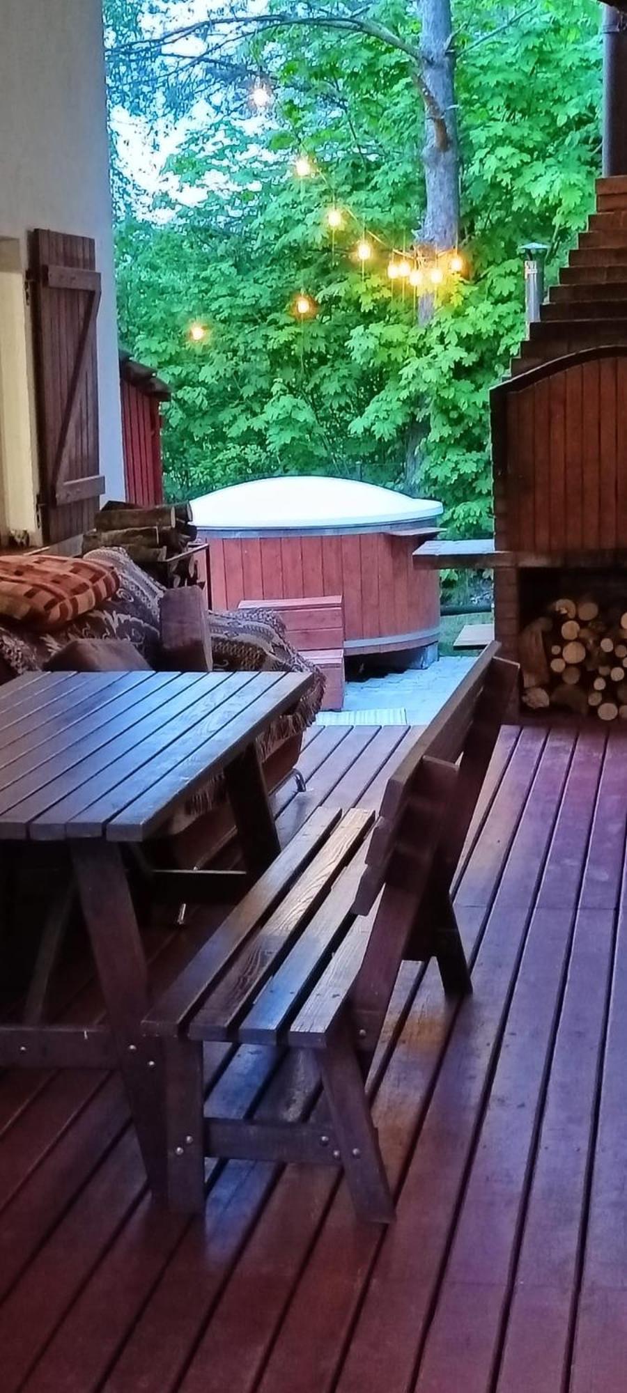 Domek Wypoczynkowy Caloroczny U Agi Z Balia Z Jacuzzi I Sauna Przezmark Exterior foto